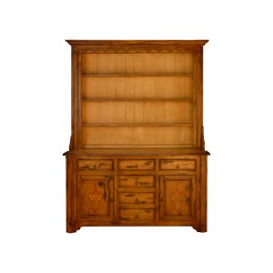 PAINTED ENGLISH CUPBOARD WITH RACK