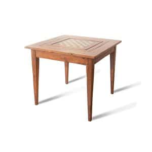 GAME TABLE W/ LEATHER AND GAME BOARDS