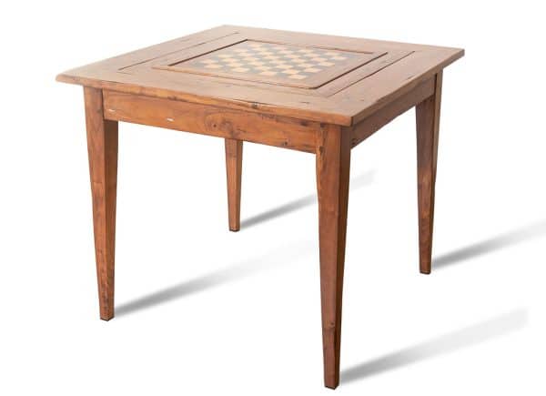 GAME TABLE W/ LEATHER AND GAME BOARDS - Image 5